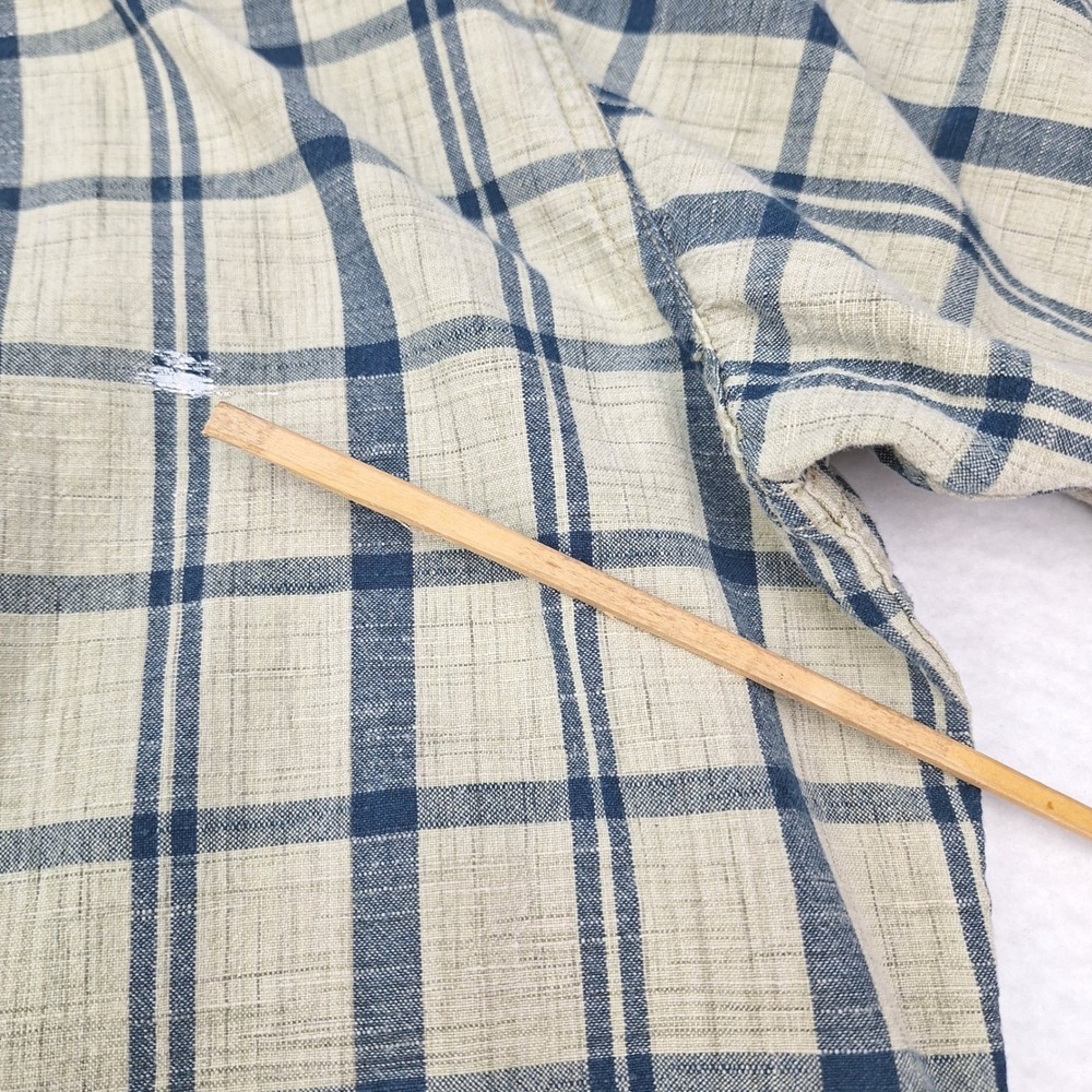 Cabelas Button Down Work Shirt Mens 2XL Tall Brown Blue Plaid Cotton Bundle 2pk - Picture 12 of 13